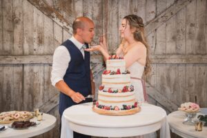 Wedding Cake Cutting in the Dessert Room